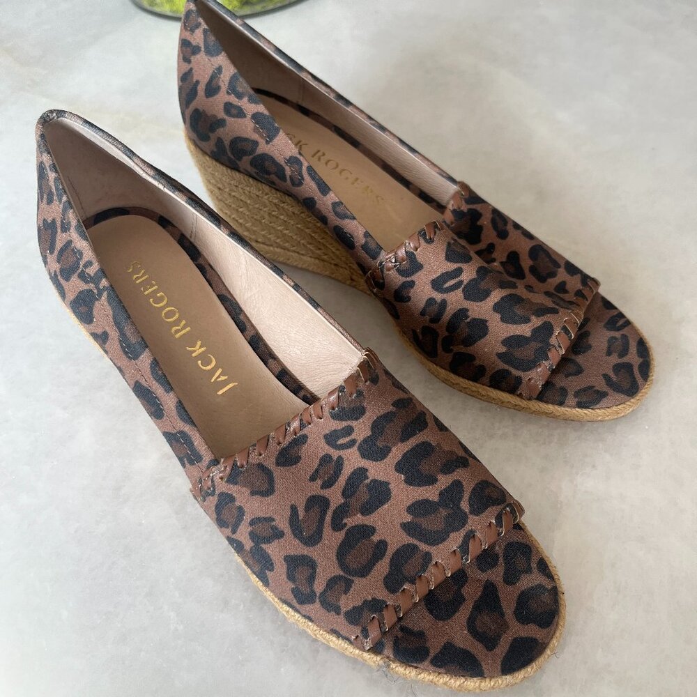 Jack Rogers Palmer Leopard Wedges 8.5